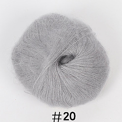 Gainsboro 25g Angora Mohair Wool Knitting Yarn, for Shawl Scarf Doll Crochet Supplies, Gainsboro, 1mm