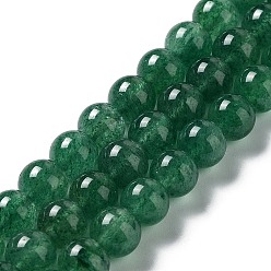 Клубничный Кварц Натуральный зеленый клубника кварц бисер нити, круглые, класс А, 8 мм, отверстие : 0.8 мм, около 49 шт / нитка, 15.55 дюйм (39.5 см)
