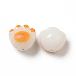 Orange Perles acryliques opaques, patte de chat, orange, 11x12x9.7mm, Trou: 1.6mm