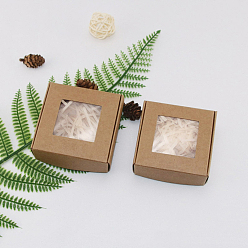 Pérou Boîtes en papier carrées avec fenêtre transparente, pour emballage de savon, Pérou, 8.5x8.5x3.5 cm