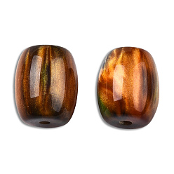 Verge D'or Perles en résine, pierre d'imitation, baril, verge d'or, 14x12mm, Trou: 2mm