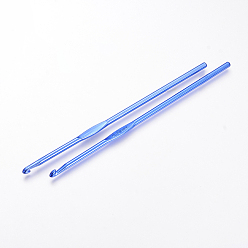 Azul Agujas de ganchillo de aluminio, azul, pin: 4.0 mm, 148x4.0 mm