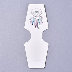 Coloré Carton plier sur papier affichage cartes suspendues, utilisé pour le collier, présentoir accessoire boucles d'oreilles et pendentifs, colorées, 120x45x0.4mm, trou: 2 mm et 6.5x18 mm