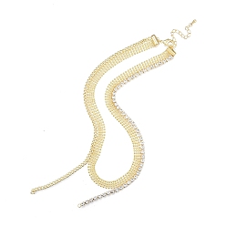 Chapado en Oro Real 18K Collares de latón con micro pavé de circonitas cúbicas transparentes, collar de cadena de cuentas, sin níquel, real 18 k chapado en oro, 14-5/8 pulgada (37 cm), agujero: 1.8 mm