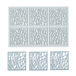Gainsboro Leaf Pattern Square DIY Silicone Molds, Fondant Molds, Resin Casting Molds, for Chocolate, Candy, UV Resin & Epoxy Resin Craft Making, Gainsboro, 197x133x20mm