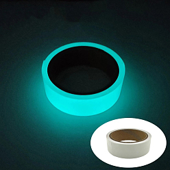 Light Blue Glow in The Dark Tape, Fluorescent Paper Tape, Luminous Safety Tape, for Stage, Stairs, Walls, Steps, Exits, Light Blue, 1cm, about 5m/roll
