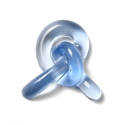 Dodger Azul Cabochons de la resina transparente, lazo, azul dodger, 26x25~25.5x8 mm