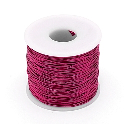 Purple Golden Silk Elastic Thread, with Latex Thread & Plastic Spool, Purple, 1mm, 100m/roll