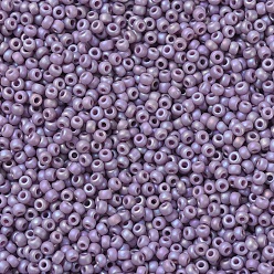 (RR410FR) Matte Opaque Mauve AB MIYUKI Round Rocailles Beads, Japanese Seed Beads, 11/0, (RR410FR) Matte Opaque Mauve AB, 2x1.3mm, Hole: 0.8mm, about 5500pcs/50g