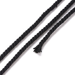 Negro Cordón de algodón, cuerda trenzada, con carrete de papel, para colgar en la pared, artesanías, envoltorio de regalo, negro, 1.5 mm, aproximadamente 21.87 yardas (20 m) / rollo