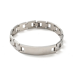 Couleur Acier Inoxydable 304 bracelet chaînes à maillons solides empilables en acier inoxydable, bracelet de montre pour hommes, couleur inox, 8-7/8 pouce (22.5 cm)