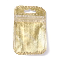 Verge D'or Sacs à fermeture éclair non tissés en pp, sacs refermables, sac auto-scellant, rectangle, verge d'or, 9x5.5x0.15 cm