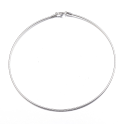 Stainless Steel Color Casual Style 304 Stainless Steel Choker Necklaces, with Lobster Claw Clasps, Stainless Steel Color, 15.8 inch(40.1cm)