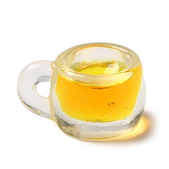 Oro Encantos de acrílico transparente, encantos del vaso de cerveza, oro, 10x19x14.5 mm, agujero: 1.8x2 mm