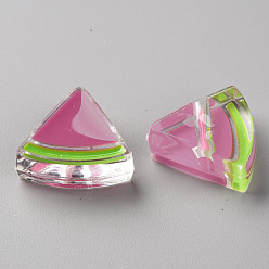 Camélia Perles acryliques émail transparent, pastèque, camélia, 23.5x25.5x9mm, Trou: 3.5mm