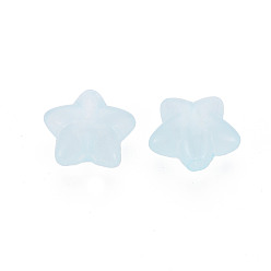 Bleu Clair Perles acryliques transparentes, imitation gelée, étoiles, bleu clair, 10x10.5x6mm, Trou: 1.6mm, environ1690 pcs / 500 g