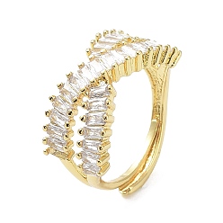Clear Brass Micro Pave Cubic Zirconia Rings, Long-Lasting Plated, Real 18K Gold Plated, Cadmium Free & Lead Free, Clear, 1.5~9.5mm, Inner Diameter: 17~22mm