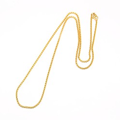 Oro 304 fabricación de collares de cadena veneciana de acero inoxidable, dorado, 23.43 pulgada ~ 23.82 pulgada (59.5~60.5 cm) x 2 mm