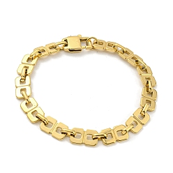 Золотой Ионное покрытие (IP) 304 браслеты-цепочки с прямоугольными звеньями из нержавеющей стали, золотые, 8-1/2 дюйм (21.7 см)