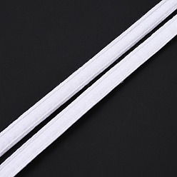 White Flat Cotton Ribbon, Garment Sewing Accessories, White, 3/8 inch(11mm), about 16.40 Yards(15m)/Roll
