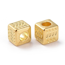 Golden Tibetan Style Alloy Spacer Beads, Cube, Golden, Lead Free & Cadmium Free & Nickel Free, 4.5x4.5x4.5mm, Hole: 2.5mm