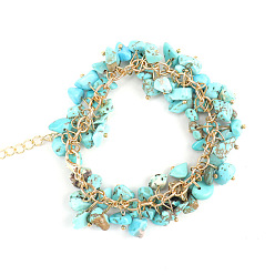 Synthetic Turquoise Synthetic Turquoise  Bead Bracelets, 8-5/8 inch(22cm)