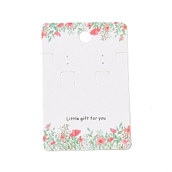 Tomato Rectangle Floral Paper Jewelry Display Cards with Hanging Hole, for Earring & Necklace Display, Tomato, 9x6x0.05cm, Hole: 1mm