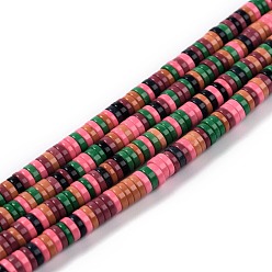 Mixed Color Natural Agate Beads Strands, Dyed, Heishi Beads, Flat Round/Disc, Mixed Color, 4x1mm, Hole: 1mm, about 250~329pcs/strand, 15.7 inch
