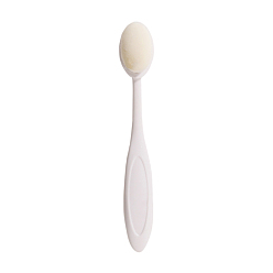 Blanc Brosse à dents pliable en plastique brosse de maquillage, pinceaux de mélange d'encre artisanale, avec fourrure synthétique, outil de beauté, blanc, 150x22x22mm