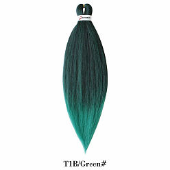 Green Long & Straight Hair Extension, Stretched Braiding Hair Easy Braid, Low Temperature Fibre, Synthetic Wigs For Women, Green, 20 inch(50cm)