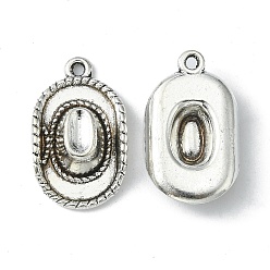 Antique Silver Tibetan Style Alloy Hat Pendants, Cadmium Free & Lead Free, Antique Silver, 22x13x5mm, Hole: 2mm