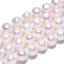 Creamy White Natural Cultured Freshwater Pearl Beads Strands, Potato, Creamy White, 8~9mm, Hole: 0.6mm, about 47~48pcs/strand, 15.75~16.14 inch(40~41cm)