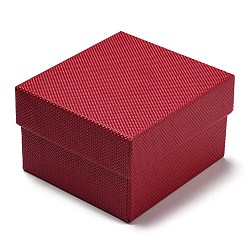 Светло-Вишневый Картонные коробки браслет, с подушкой внутри, прямоугольные, светло-вишневый, 8.2x8.9x5.4 см