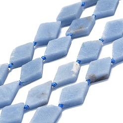 Angelite Natural Angelite Beads Strands, Rhombus, 20~22x12~13x4~5mm, Hole: 1mm, about 19pcs/strand, 16.73''(42.5cm)