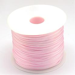 Perlas de Color Rosa Hilo de nylon, cordón de satén de cola de rata, rosa perla, 1.5 mm, aproximadamente 49.21 yardas (45 m) / rollo
