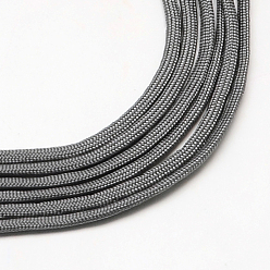 Gris Ardoise 7 âmes intérieures cordes en polyester et spandex, couleur unie, pour la fabrication de bracelets en corde, gris ardoise, 4~5mm, environ 109.36 yards (100m)/paquet, 420~500g / bundle