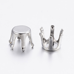 Stainless Steel Color 304 Stainless Steel Rhinestone Claw Settings, Stainless Steel Color, Fit for 3.5mm Rhinestone, 4x4mm