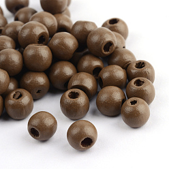 Camel Natural Wood Beads, Dyed, Round, Camel, 12x11mm, Hole: 4mm, about 1800pcs/1000g