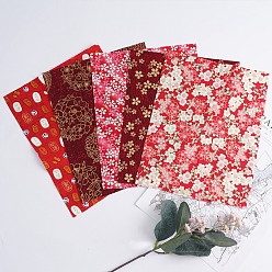 Цветок Хлопковая ткань с принтом, для пэчворка, шить ткани для пэчворка, подбивка, с рисунком в стиле японского зефира, цветочным узором, 25x20 см, 5 шт / комплект