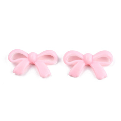 Pink Opaque Acrylic Beads, Bowknot, Pink, 18x30x5.5mm, Hole: 1.6mm, about 600pcs/500g