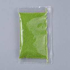 Vert Jaune Poudre de mousse décorative, pour terrariums, remplissage de matériau de résine époxy bricolage, vert jaune, sac d'emballage: 99x58x7 mm