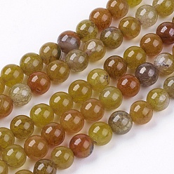 Crackle Agate Natural Crackle Agate Stone Bead Strands, Dyed & Heated, Round, 6mm, Hole: 1mm, about 63pcs/strand, 14.9 inch