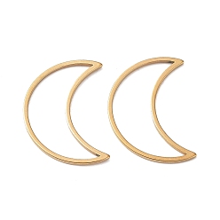 Золотой Ионное покрытие (ip) 304 соединительные кольца из нержавеющей стали, для изготовления ювелирных изделий, луна, золотые, 25x17.5x0.8 мм, внутренний диаметр: 23x8.5 мм