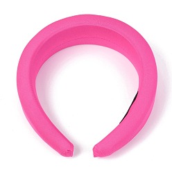 Темно-Розовый Толстые ленты для волос из полиэфирной губки, для женщин ободок аксессуары для волос, темно-розовыми, 15~40 мм, внутренний диаметр: 145x120 мм