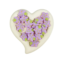 Lilas Perles de silicone écologiques de qualité alimentaire star, perles à mâcher pour les jouets de dentition, Diy soins infirmiers colliers faisant, lilas, 27x27mm
