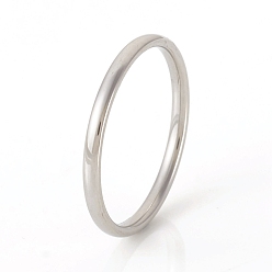 Color de Acero Inoxidable 201 anillos de banda lisos de acero inoxidable, color acero inoxidable, tamaño de 5, diámetro interior: 16 mm, 1.5 mm