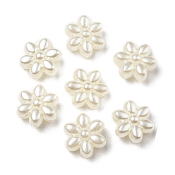 Flor Perlas de imitación cuentas de perlas, flor, 10x11x5.5 mm, agujero: 1.8 mm