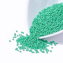 Vert Printemps Moyen 12/0 grader des perles de rocaille en verre rondes, cuisson des peintures, vert printemps moyen, 12/0, 2x1.5mm, Trou: 0.7mm, environ 30000 pcs / sachet 