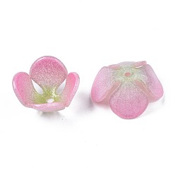 Pink Plastic Beads, Flower, Pink, 12~13.5x12~13x8mm, Hole: 1.2mm