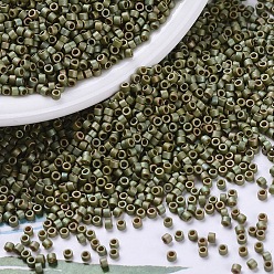 (DB0372) Lustre oliva claro opaco mate Cuentas de miyuki delica, cilindro, granos de la semilla japonés, 11/0, (db 0372) lustre de oliva claro opaco mate, 1.3x1.6 mm, agujero: 0.8 mm, sobre 20000 unidades / bolsa, 100 g / bolsa